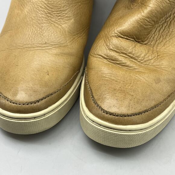 Frye Gemma Tall Shearling Boots Women Size 6.5 Brown Mid Calf 12" Comfort Shoes - Picture 8 of 9